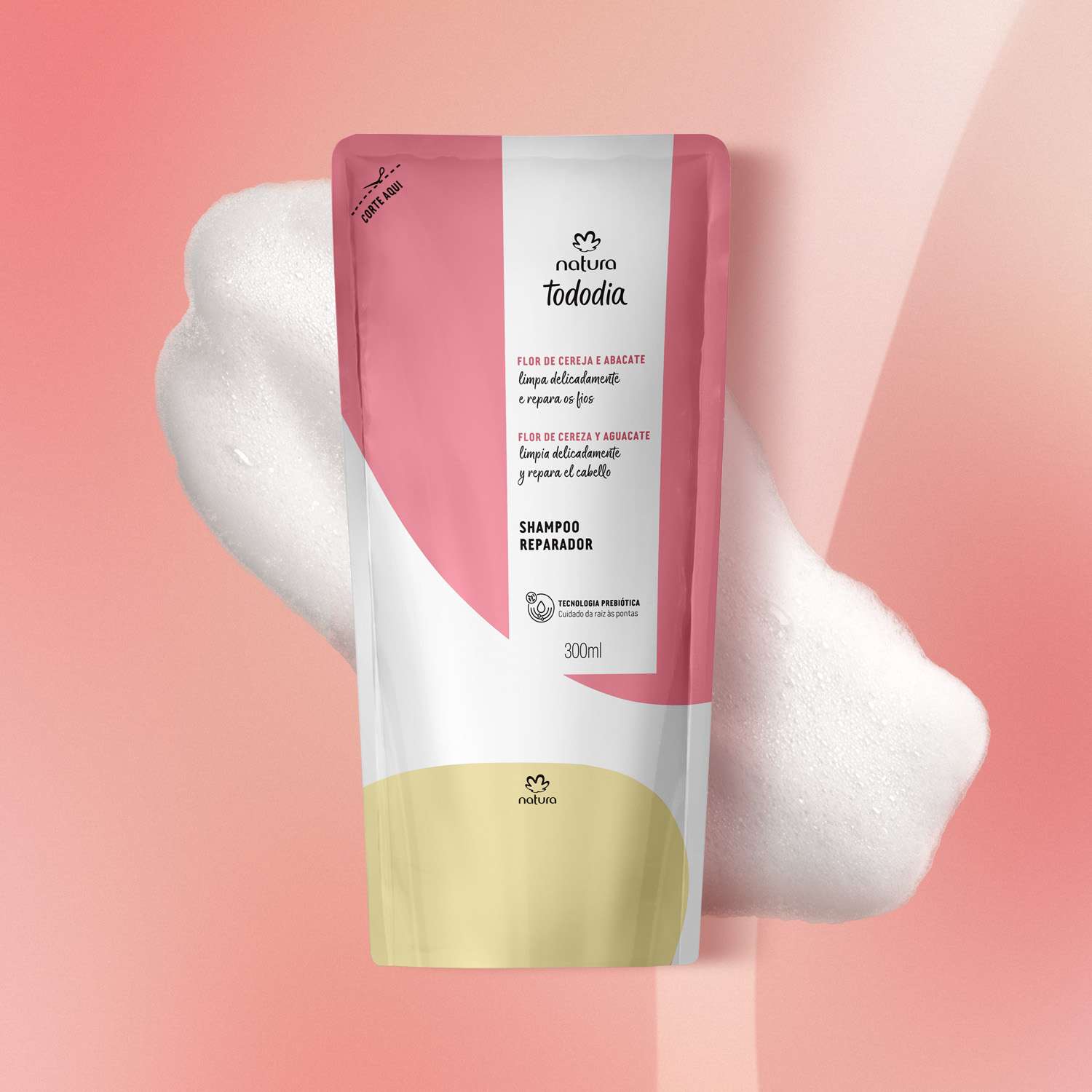 Repuesto Shampoo Reparador Tododia Flor de Cereza y Palta 300 ml