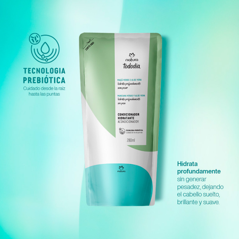 Repuesto Acondicionador Hidratante Tododia Manzana Verde y Aloe Vera 280 ml