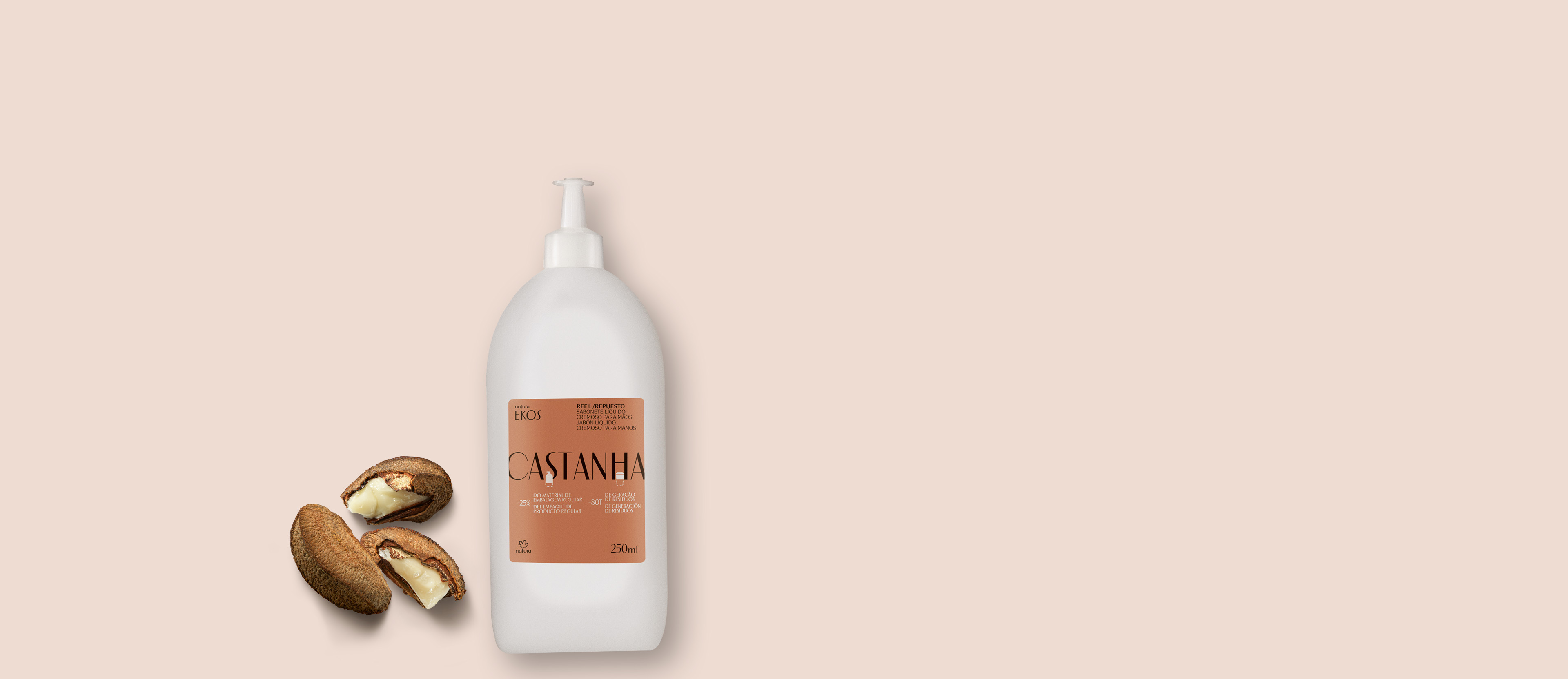 Repuesto Jabón Líquido para Manos Ekos Castaña 250 ml