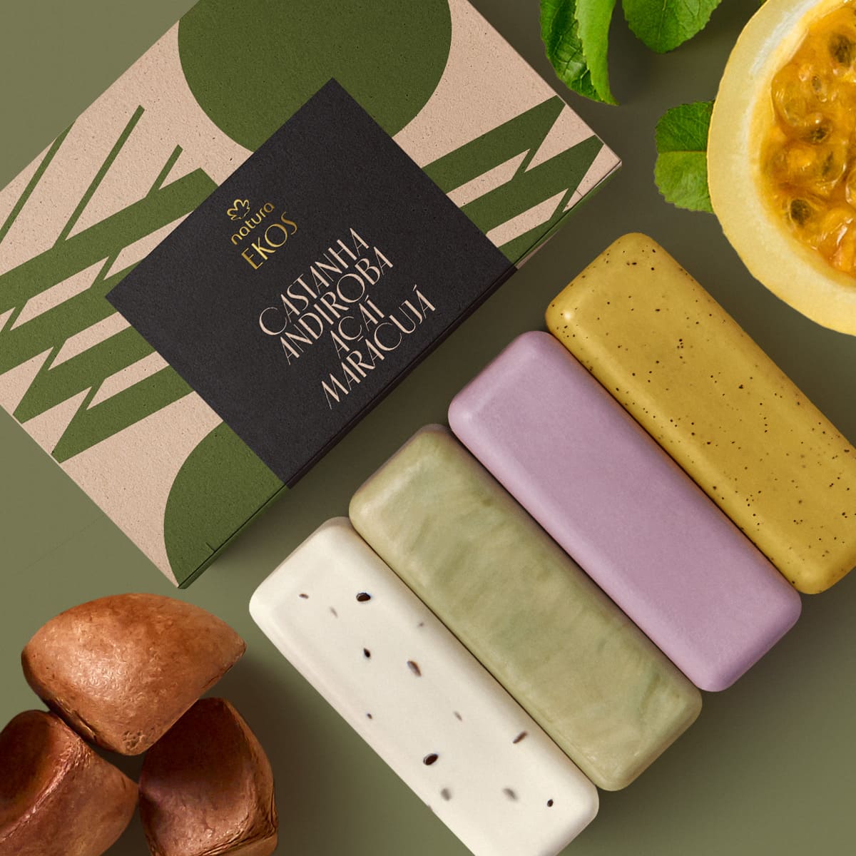 Jabón en barra puro vegetal cremoso y exfoliante Ekos 4 un de 100 g