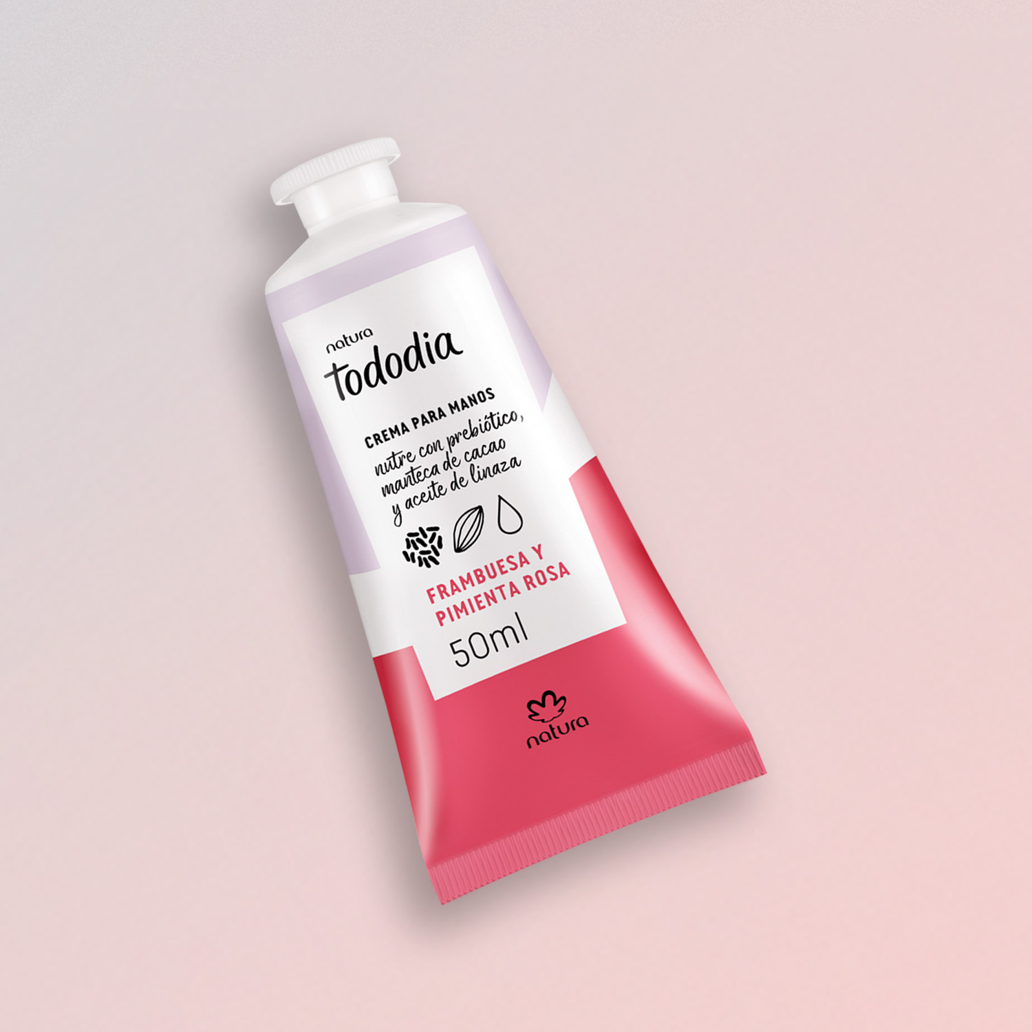 Crema Nutritiva para Manos Tododia Frambuesa y Pimienta Rosa 50 ml