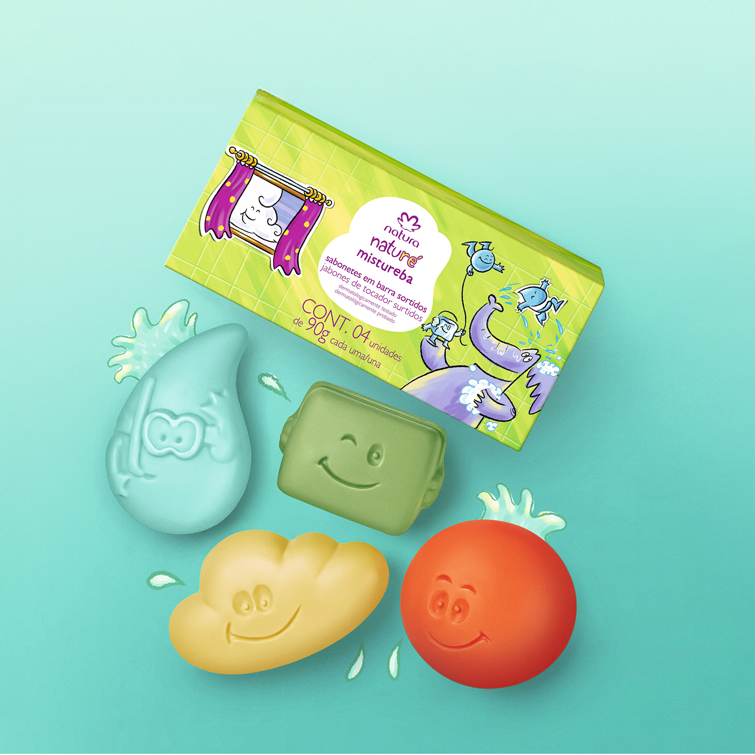 Mistureba Jabones en Barra Surtidos Naturé Caja con 4 x 90 g c/u