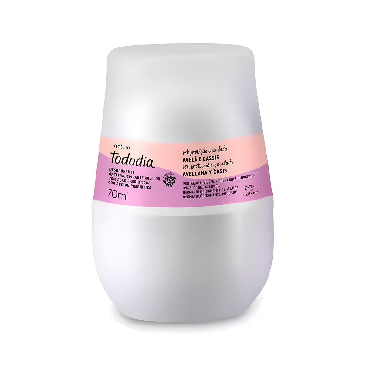 Desodorante Roll On Antitranspirante Prebiótico Tododia Avellana y Casis 70 ml