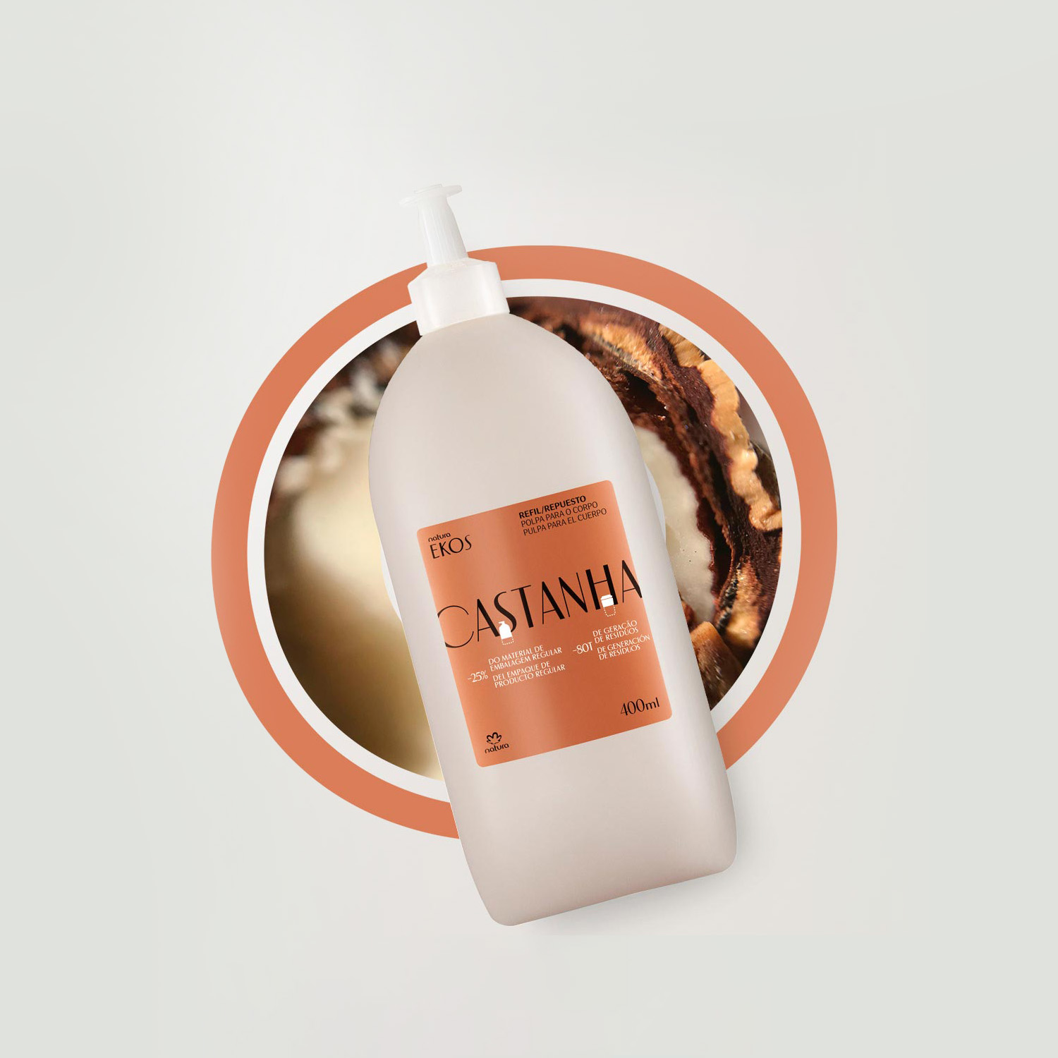 Repuesto Pulpa Hidratante Corporal Ekos Castaña 400 ml