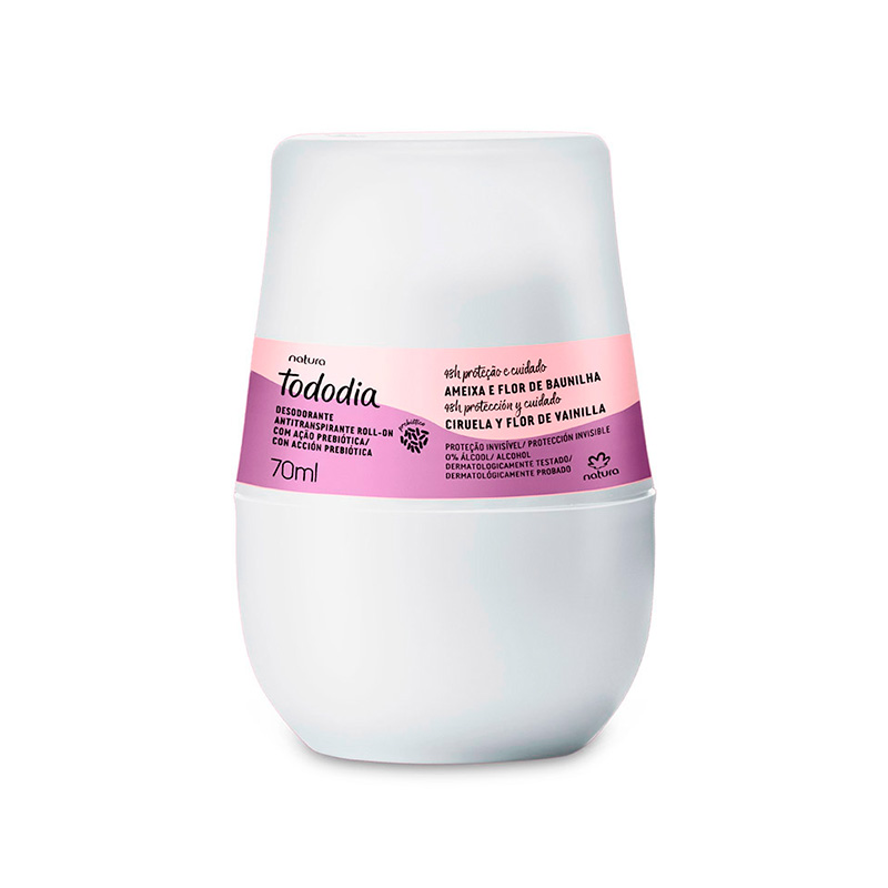Desodorante roll on antitranspirante prebiótico ciruela y flor de vainilla Tododia 70 ml