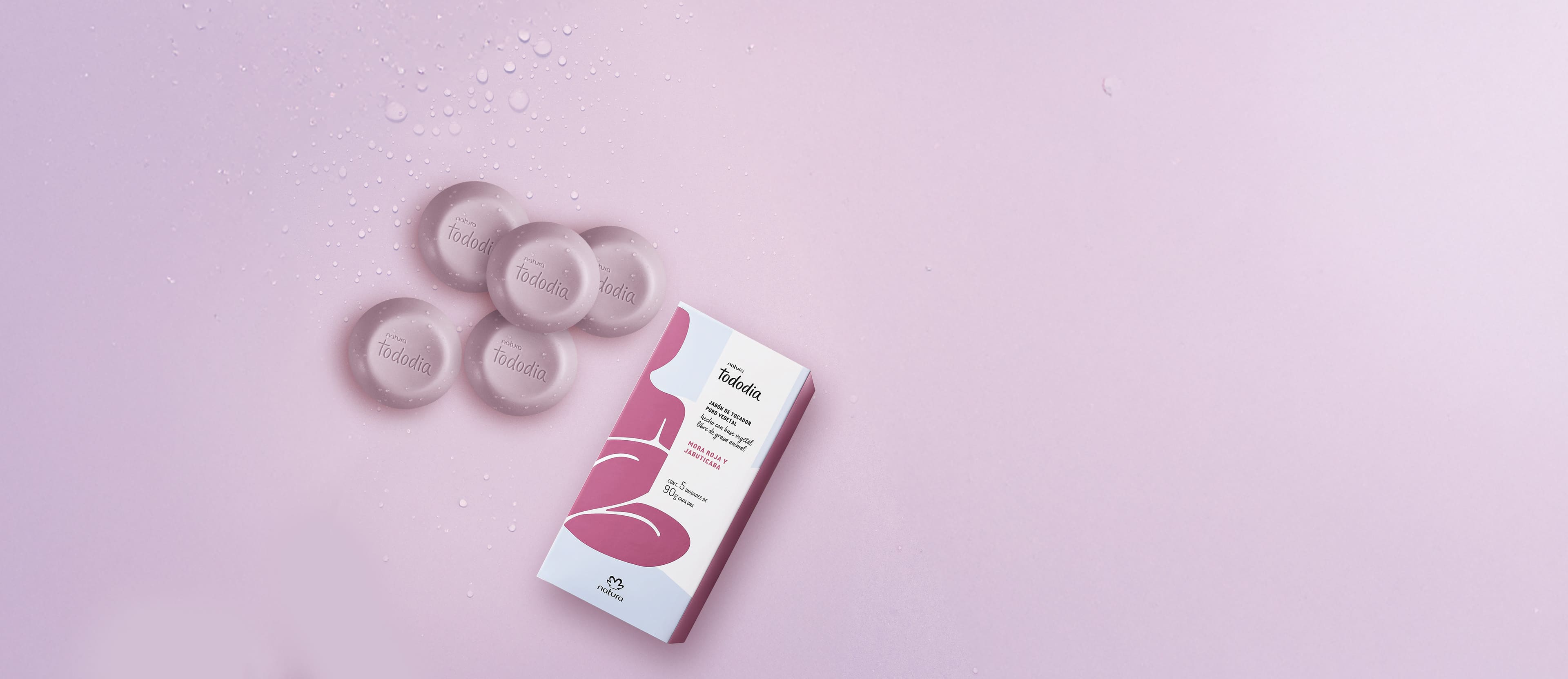 Jabones en Barra Puro Vegetal Tododia Mora Roja y Jabuticaba 5 x 90 g c/u