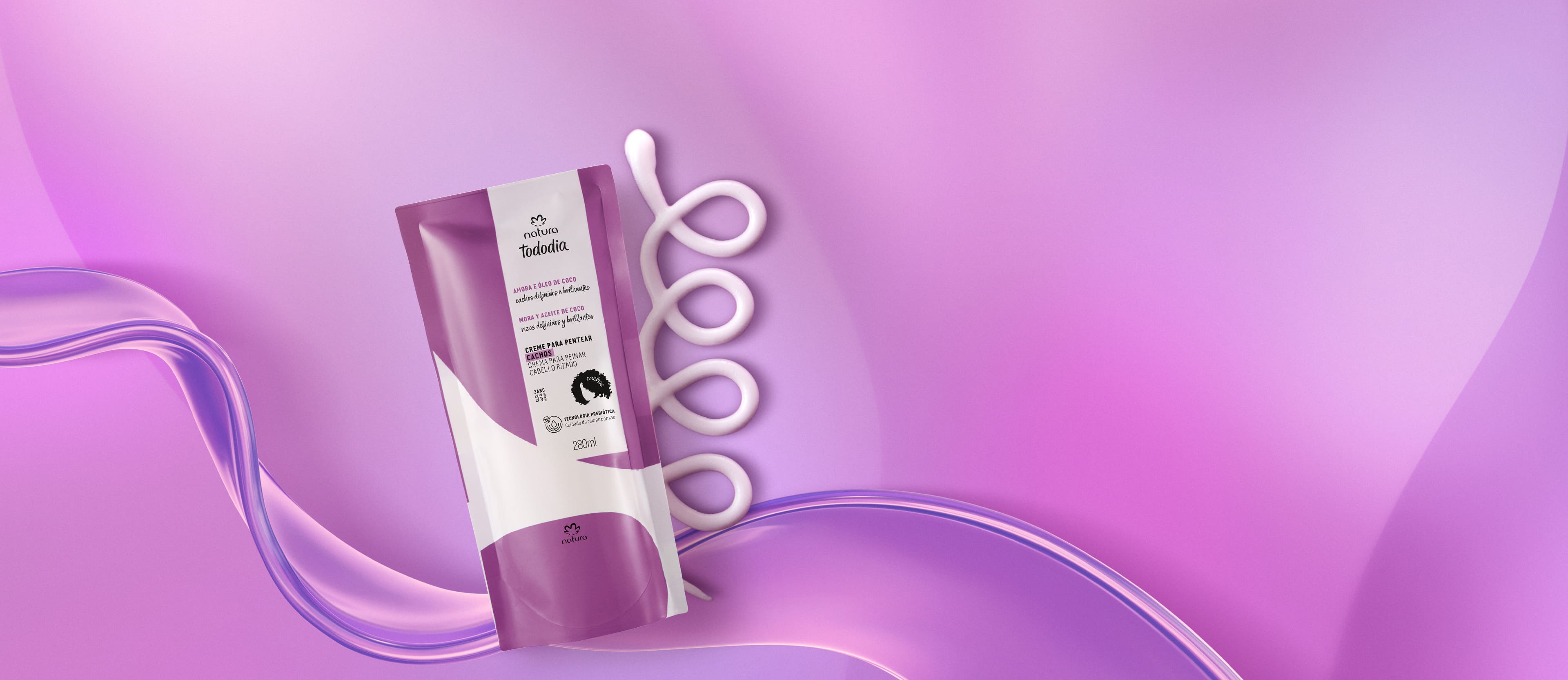 Repuesto Crema para Peinar Cabello Rizado Tododia Mora y Aceite de Coco 280 ml