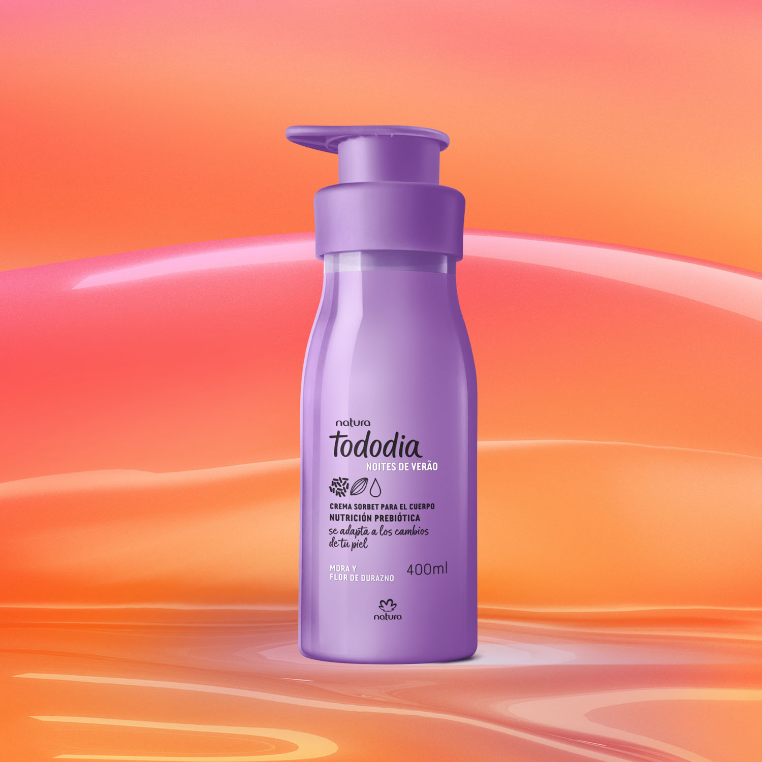 Crema Nutritiva para el Cuerpo Tododia Mora y Flor de Durazno 400 ml