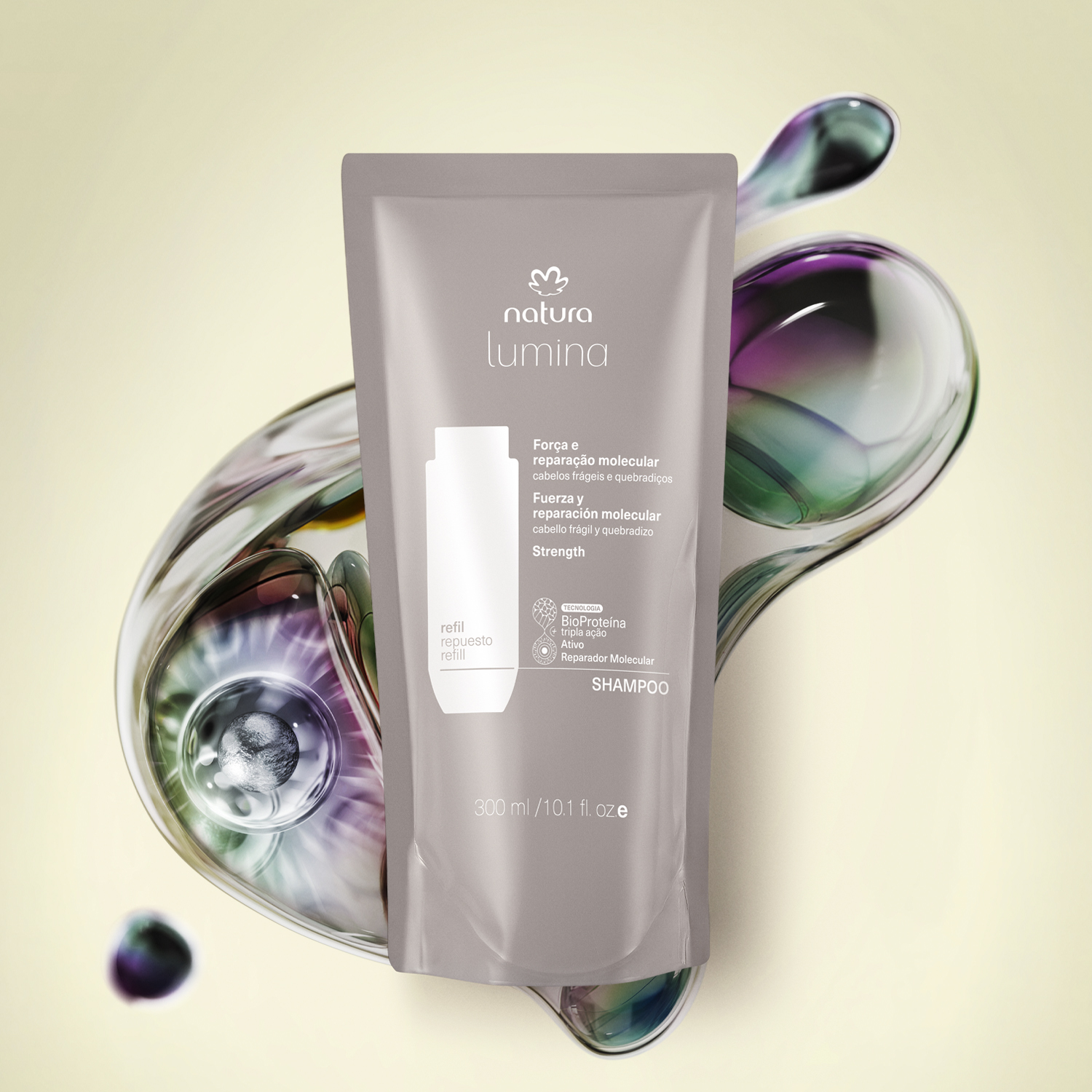 Repuesto Shampoo Lumina Fuerza y Reparación Molecular 300 ml