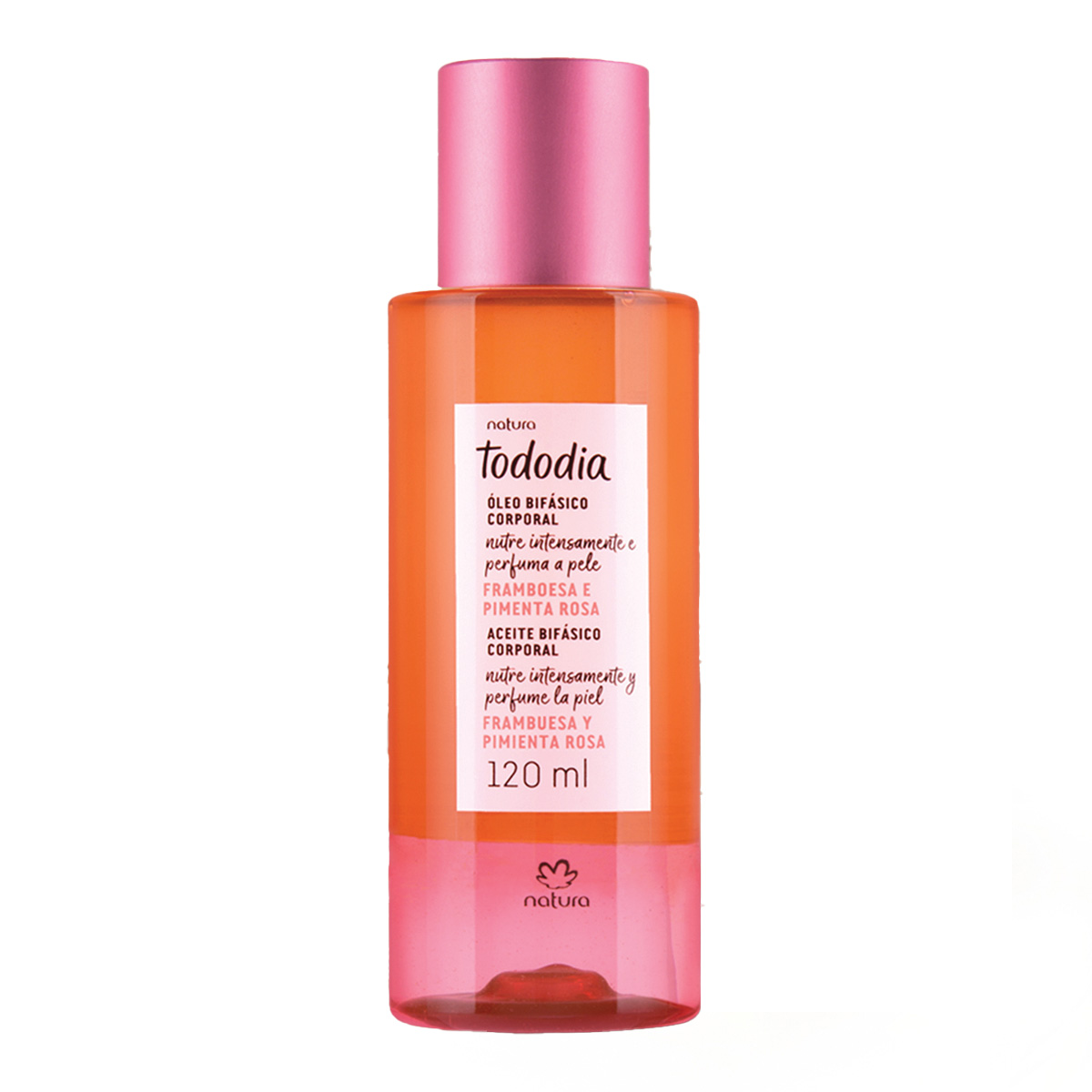Aceite bifásico corporal frambuesa y pimienta rosa Tododia
