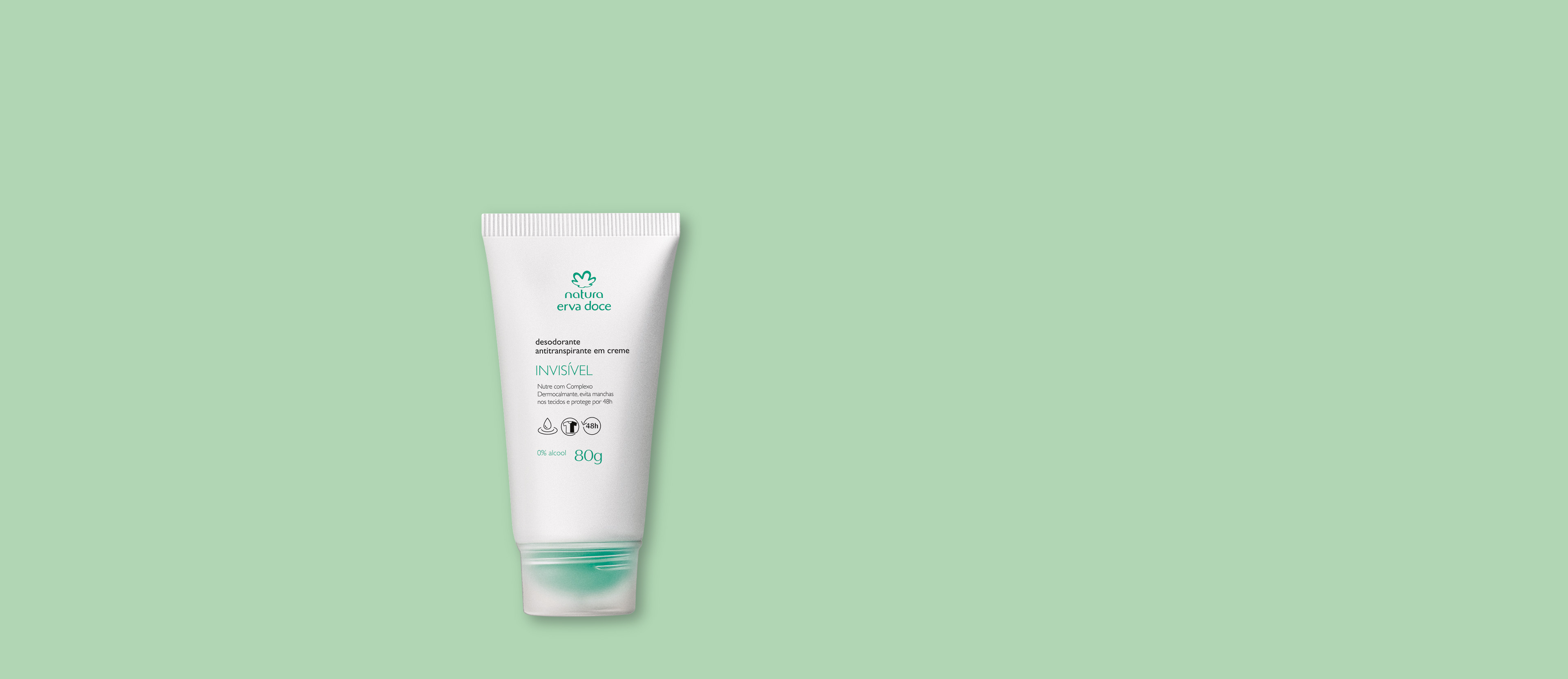 Desodorante Antitranspirante en Crema Erva Doce Invisible 80 g