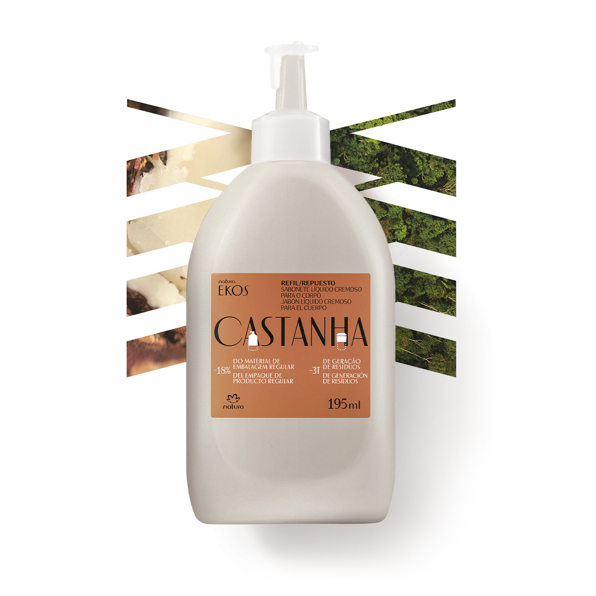 Repuesto Jabón Líquido Cremoso Ekos Castaña 195 ml