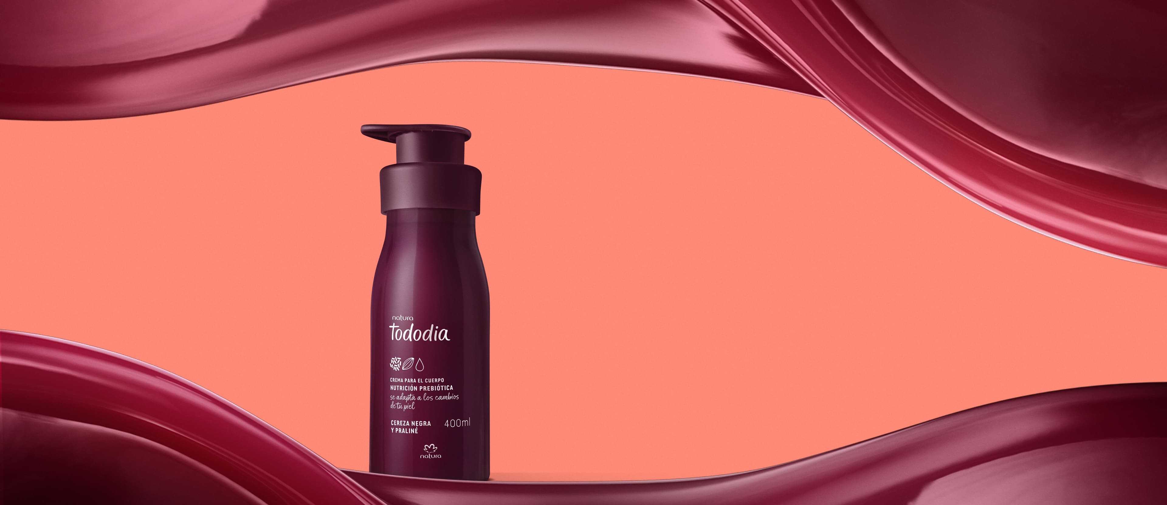 Crema Desodorante Nutritiva Corporal Tododia Cereza Negra y Praliné 400 ml