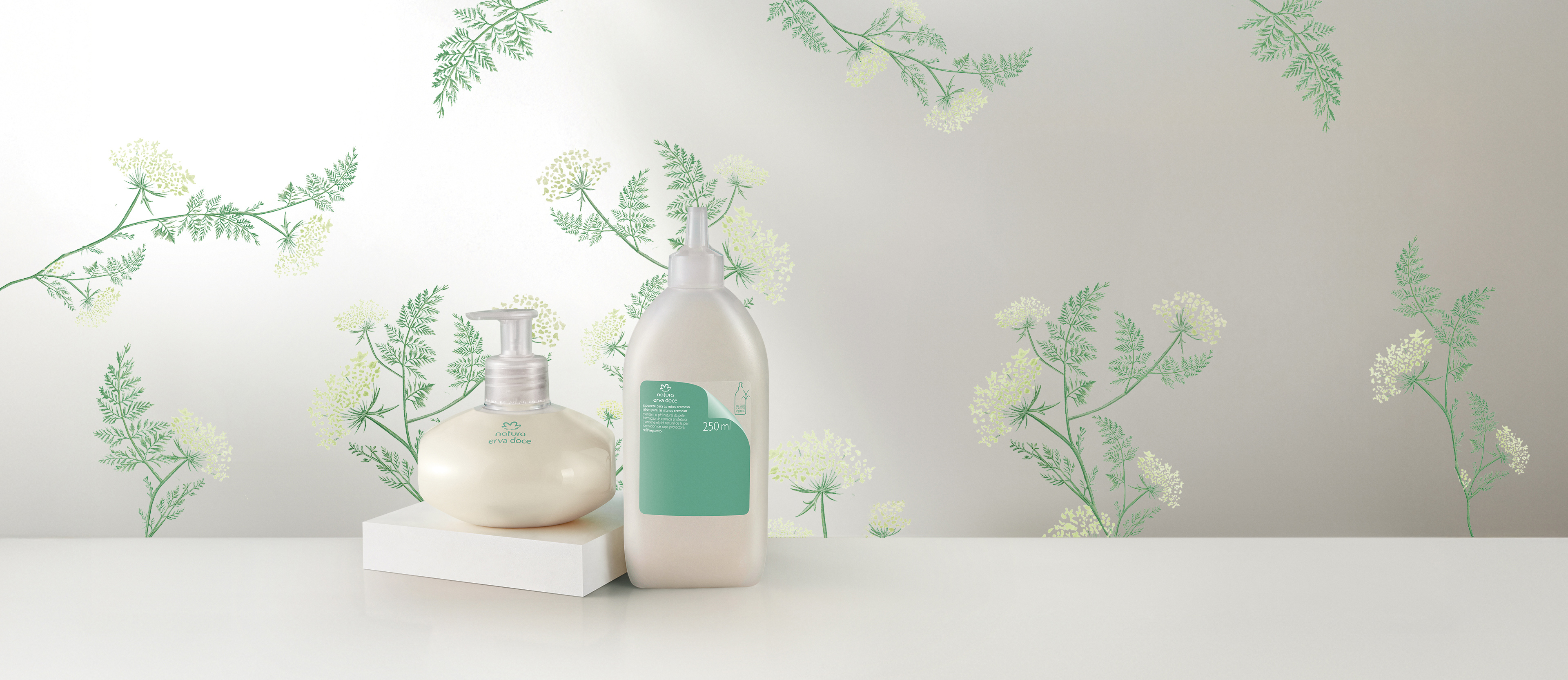 kit jabon cremoso para manos con repuesto Erva Doce