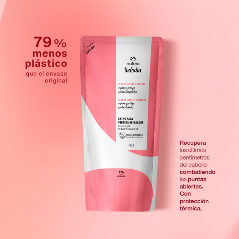 Repuesto Crema para Peinar Reparadora Tododia Flor de Cereza y Palta 180 ml