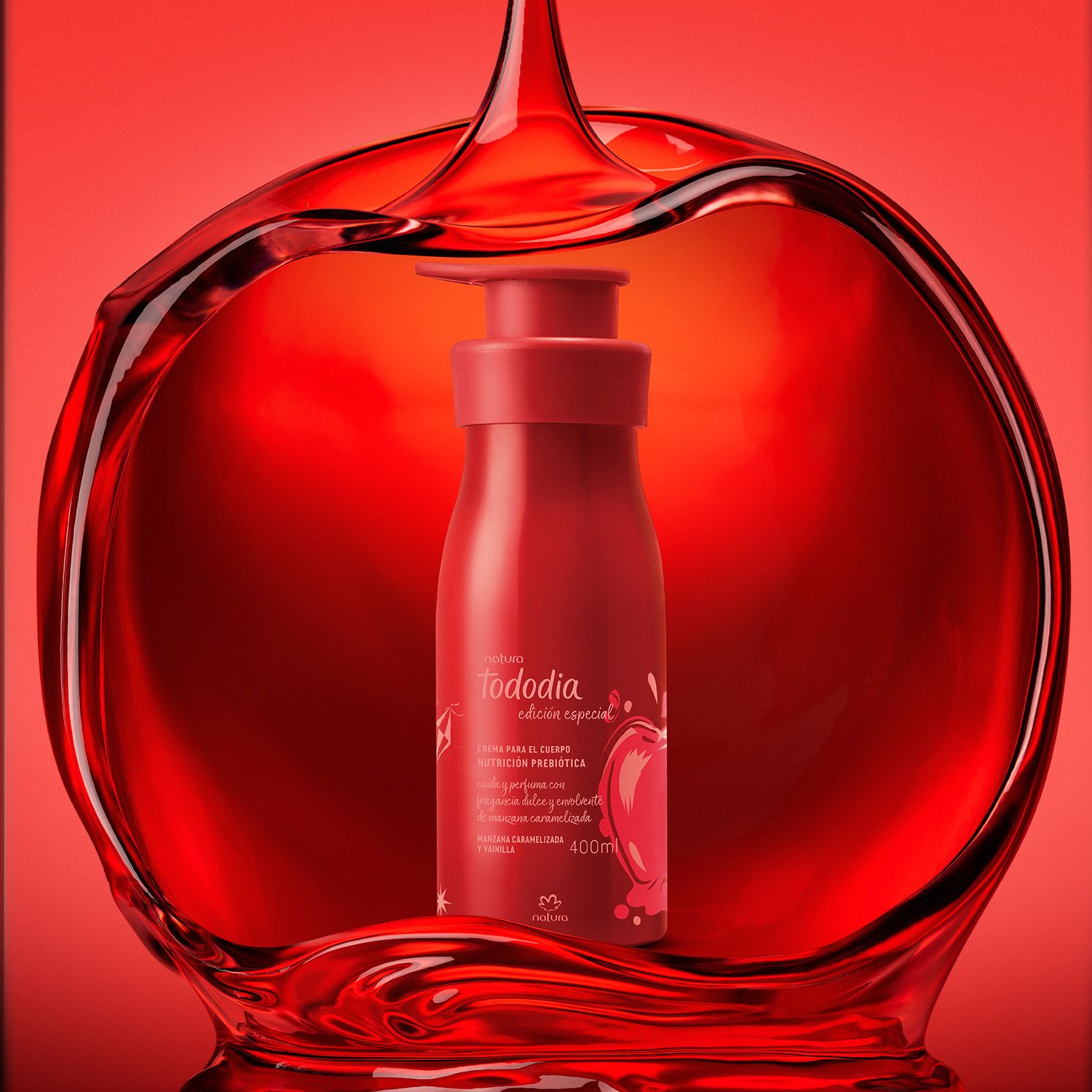 Crema Nutritiva para el Cuerpo Tododia Manzana Caramelizada y Vainilla 400 ml