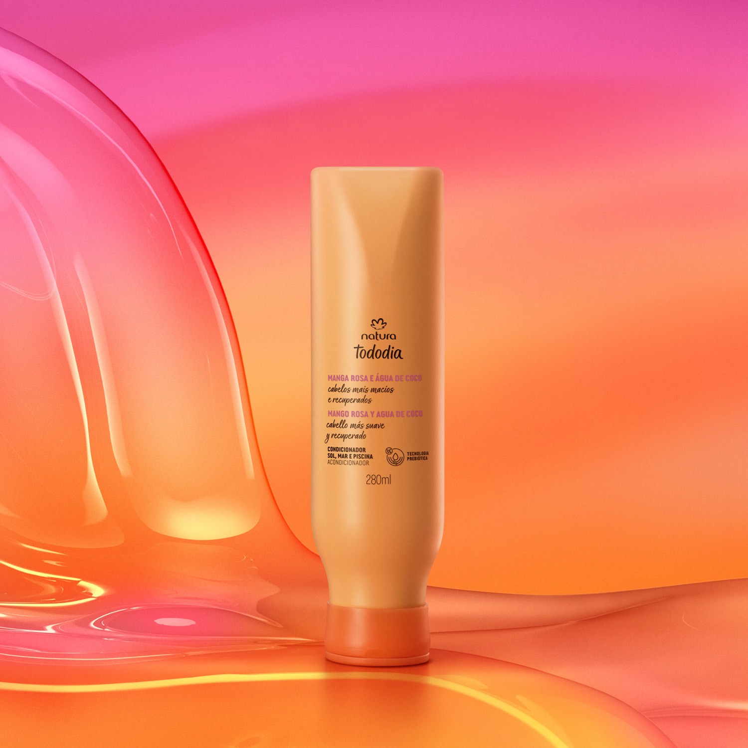 Acondicionador Sol, Mar y Piscina Tododia Mango Rosa y Agua de Coco 280 ml