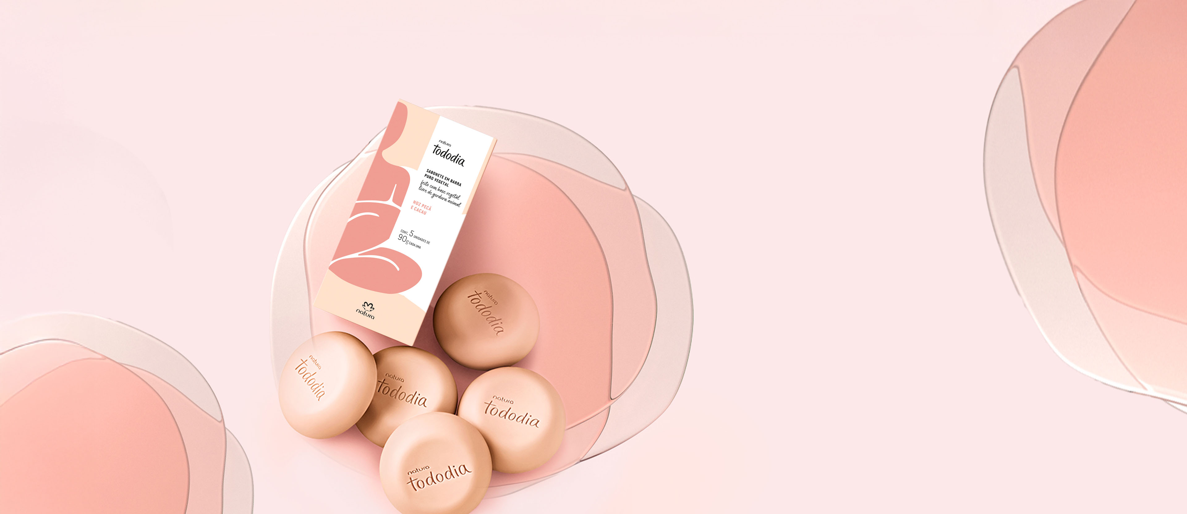 Jabones en Barra Puro Vegetal Tododia Nuez Pecán y Cacao 5 x 90 g c/u