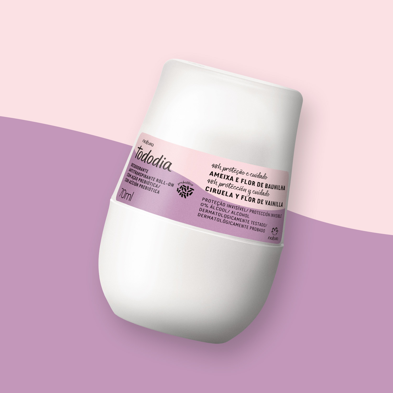 Desodorante Roll On Antitranspirante Prebiótico Tododia Ciruela y Flor de Vainilla 70 ml