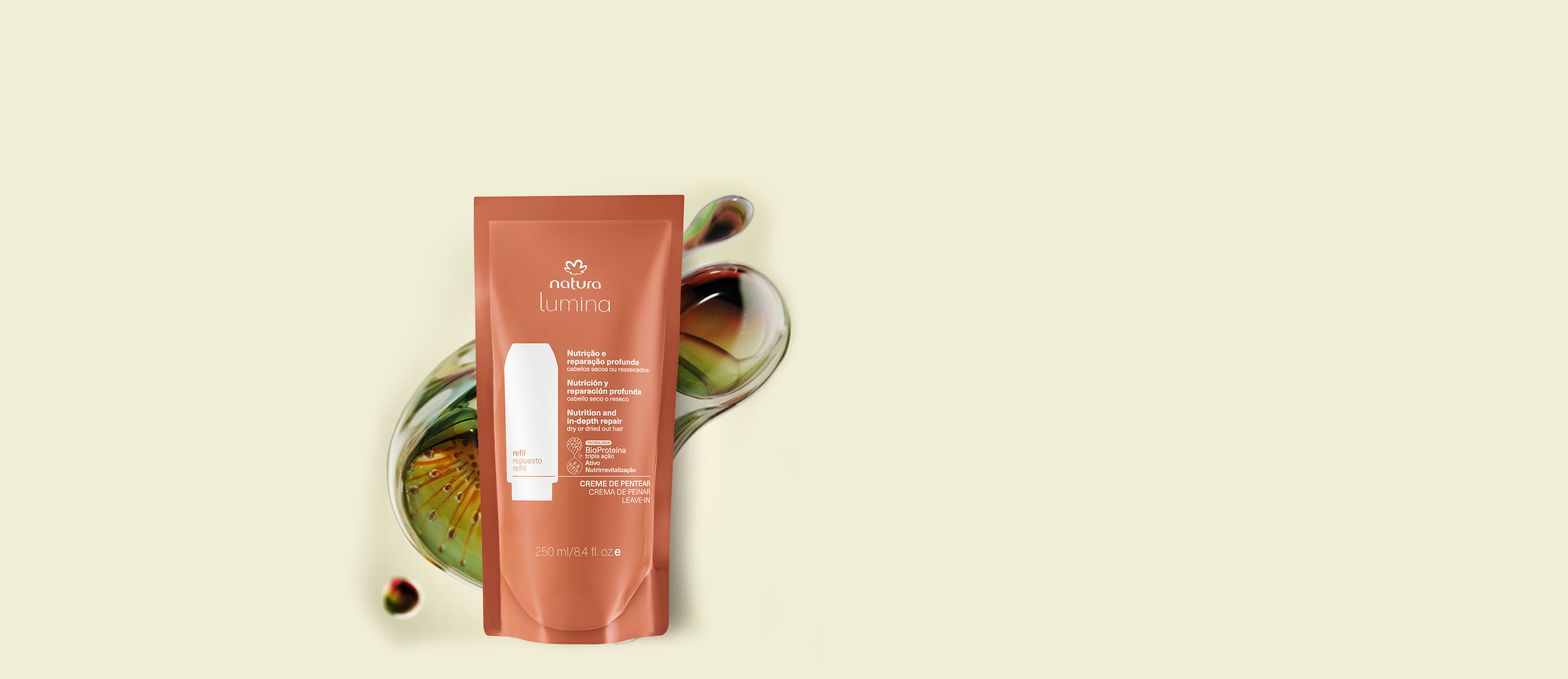 Repuesto Crema para peinar Lumina Selladora de Cutículas Cabellos Secos o Resecos 250 ml