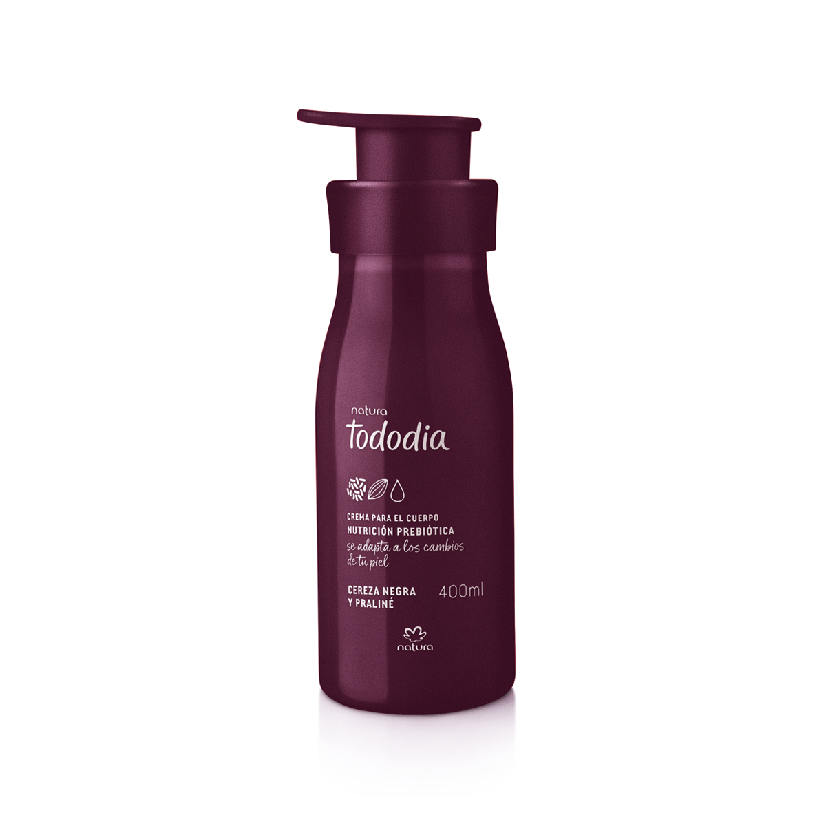 Crema Desodorante Nutritiva Corporal Tododia Cereza Negra y Praliné 400 ml