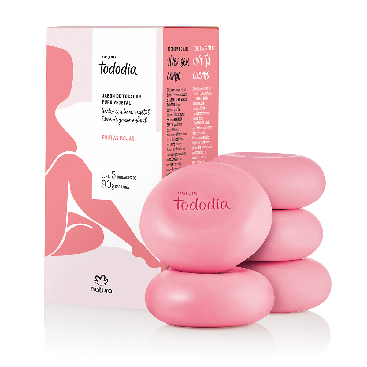 Jabones en Barra Puro Vegetal Tododia Frutas Rojas 5 x 90 g c/u