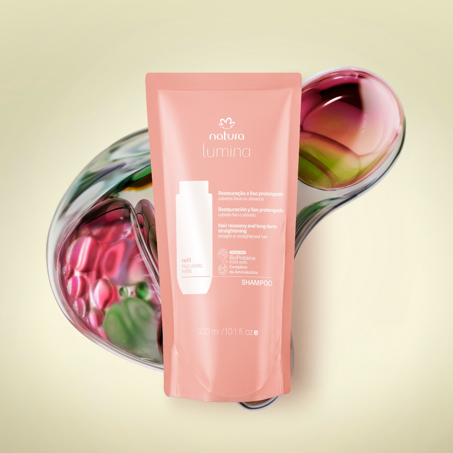 Repuesto Shampoo Lumina Restauración y Liso Prolongado 300 ml