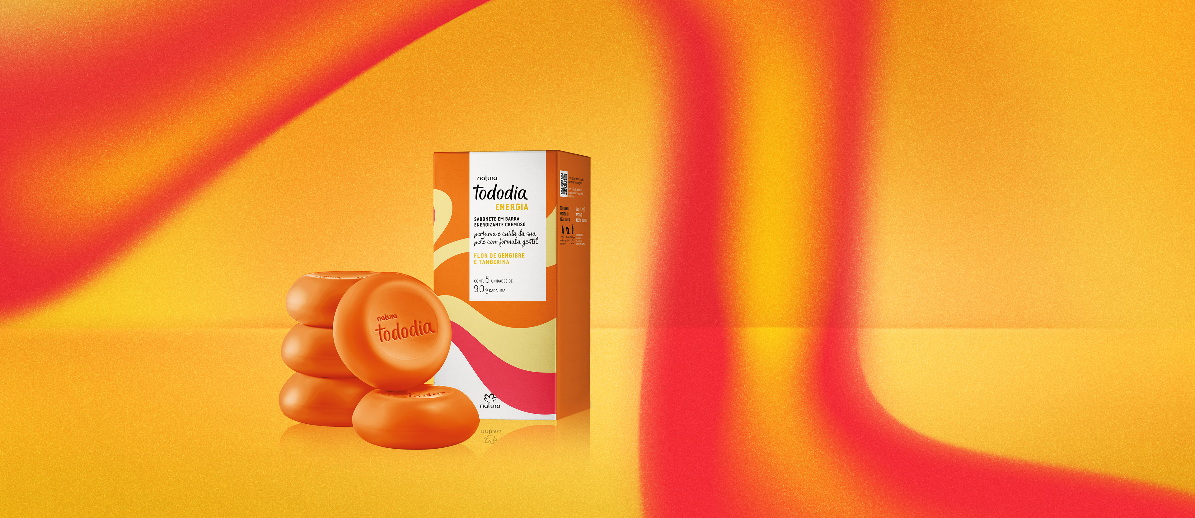 Jabones en Barra Puro Vegetal Tododia Flor de Jengibre y Mandarina 5 x 90 g c/u