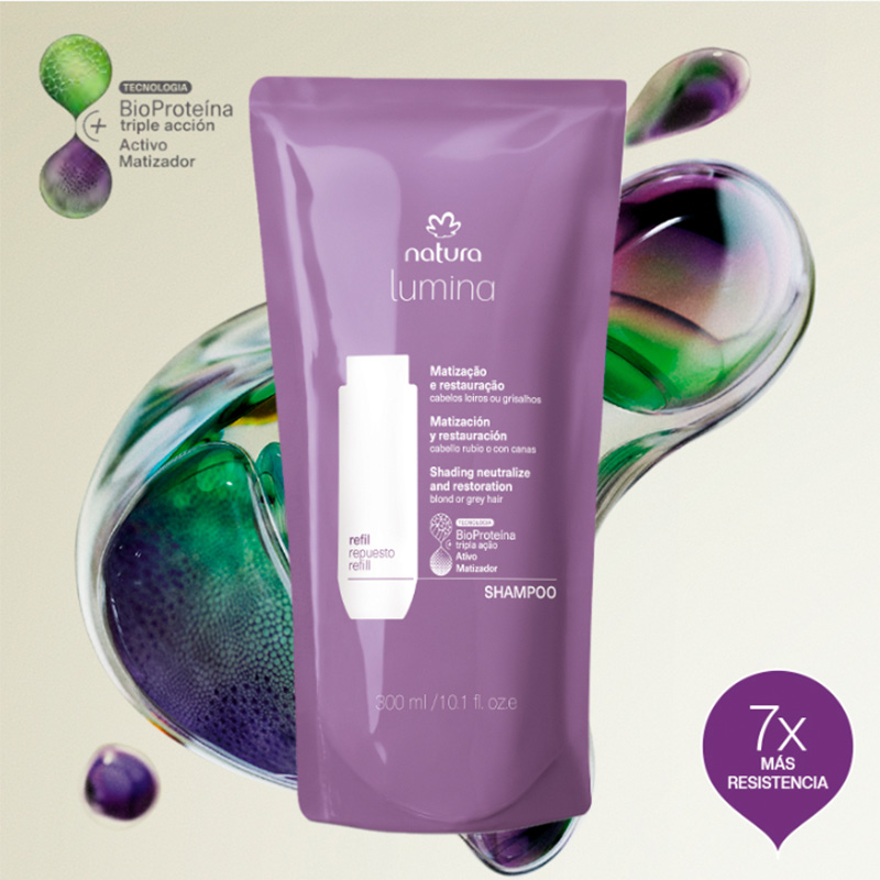 Repuesto Shampoo Lumina Matizador Cabellos Rubios o con Canas 300 ml