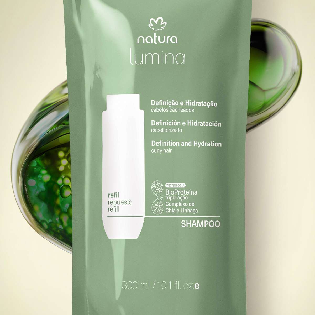 Repuesto Shampoo Lumina Cremoso Cabellos Rizados 300 ml