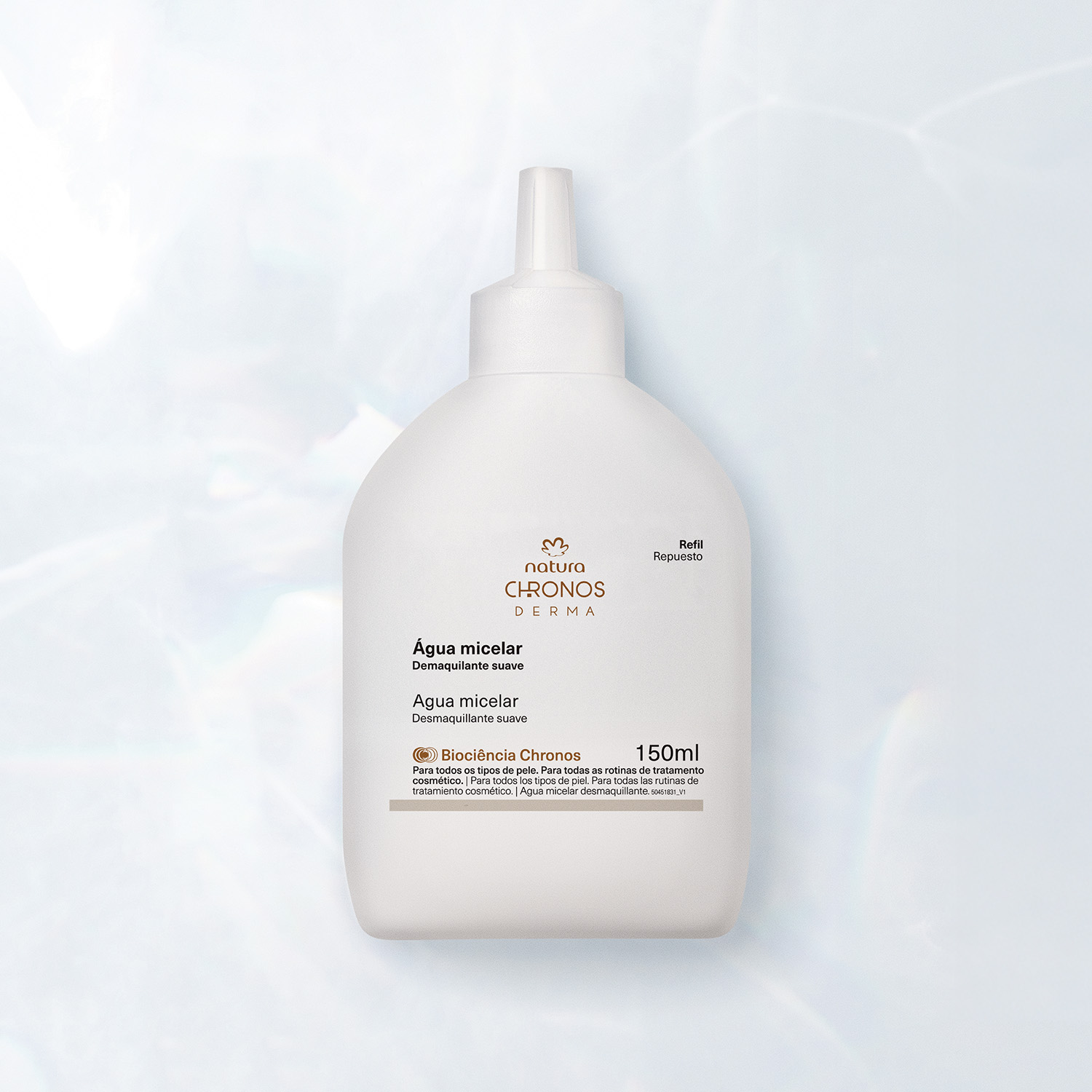 Repuesto Agua Micelar Desmaquillante Suave Chronos Derma 150 ml