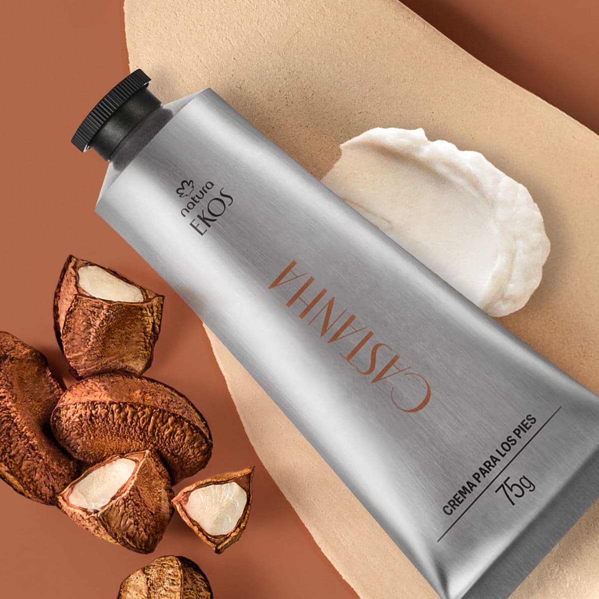 Crema Hidratante para los Pies Ekos Castaña 75 g