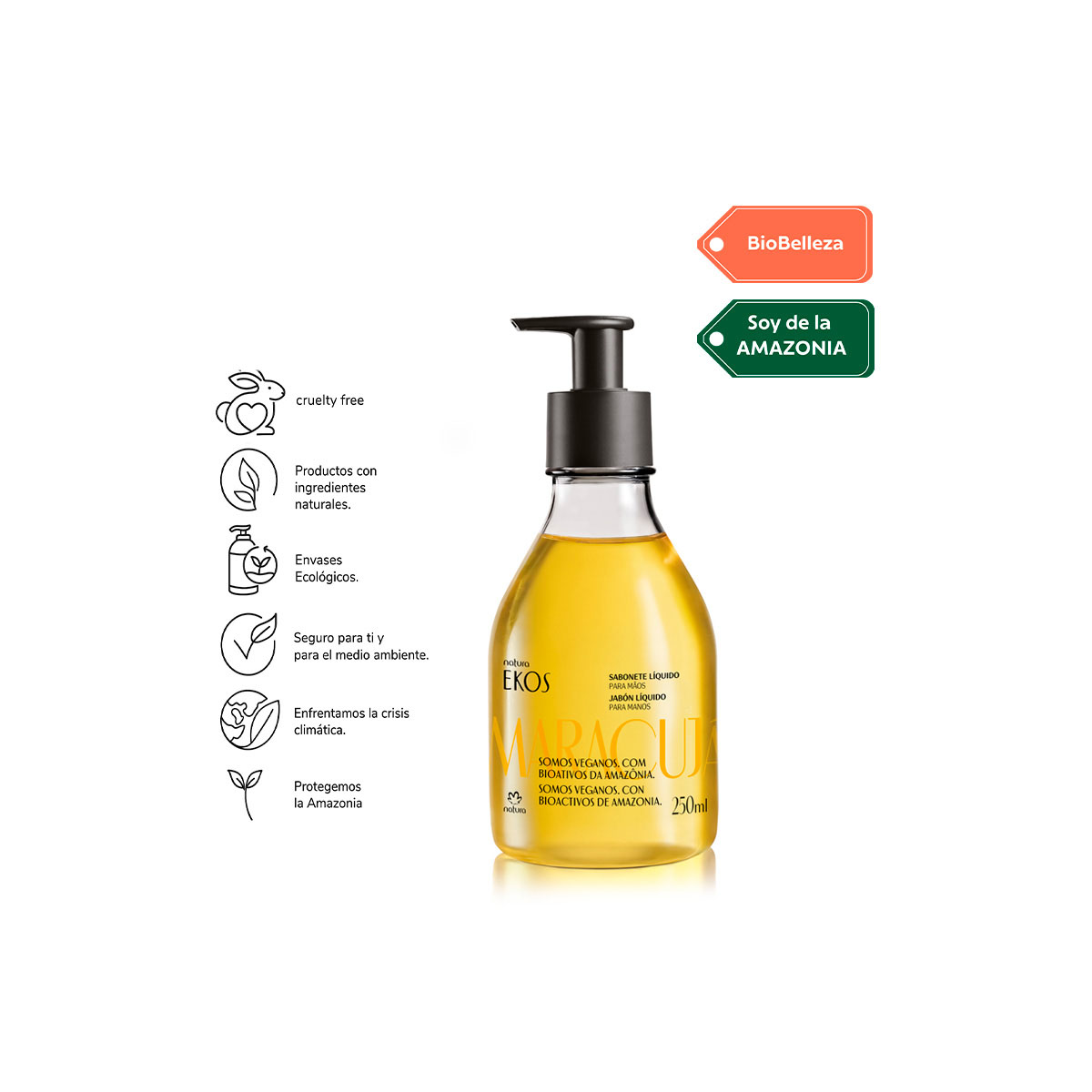 Jabón Líquido para Manos Ekos Maracuyá 250 ml