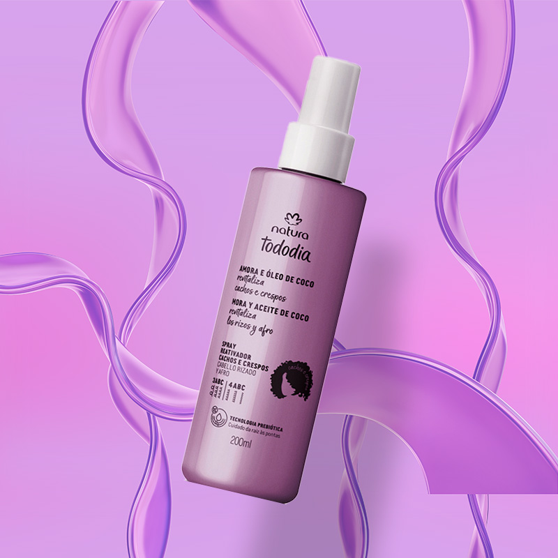 Spray Reactivador Cabello Rizado Tododia Mora y Óleo de Coco 200 ml