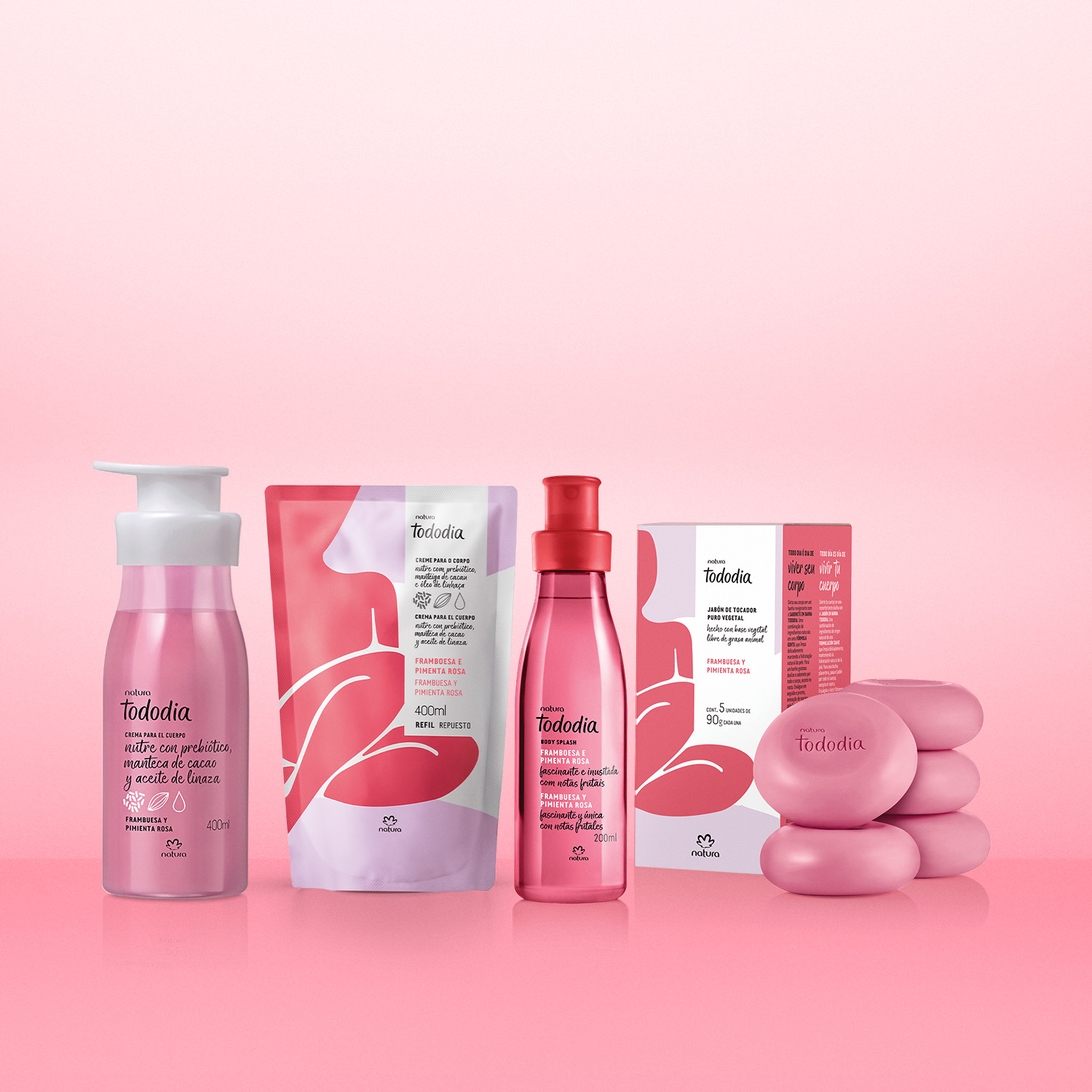 Kit Rutina Corporal Tododia Frambuesa y Pimienta Rosa