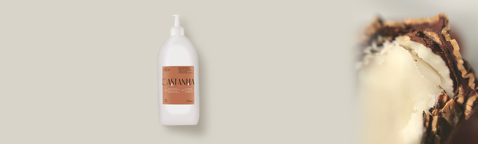 Repuesto Jabón Líquido para Manos Ekos Castaña 250 ml