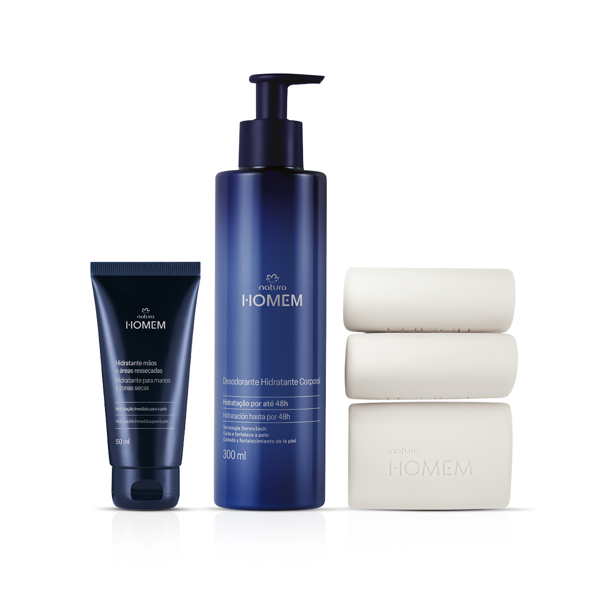 Kit Jabón, Hidratante Corporal y de Manos Homem