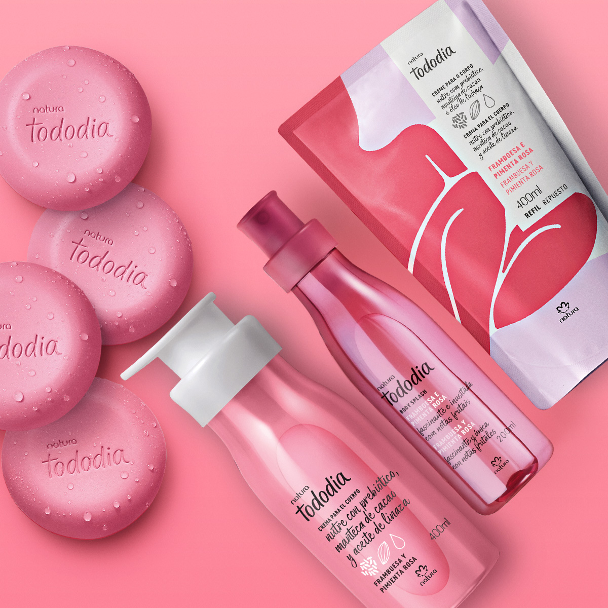 Kit Rutina Corporal Tododia Frambuesa y Pimienta Rosa