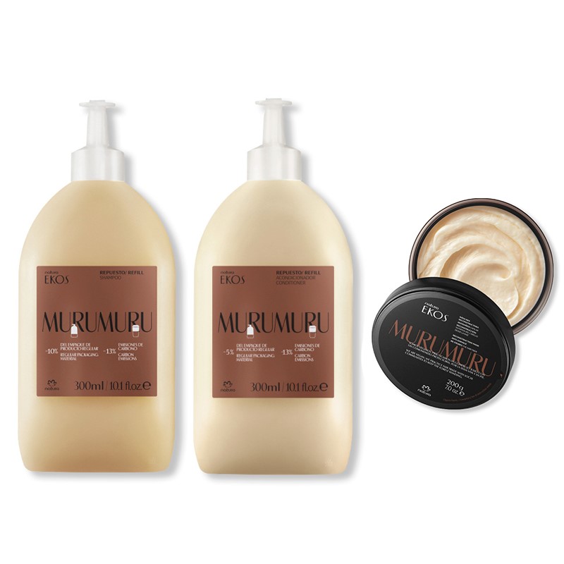 Kit Ekos Murumuru: Máscara + Repuestos Shampoo + Acondicionador