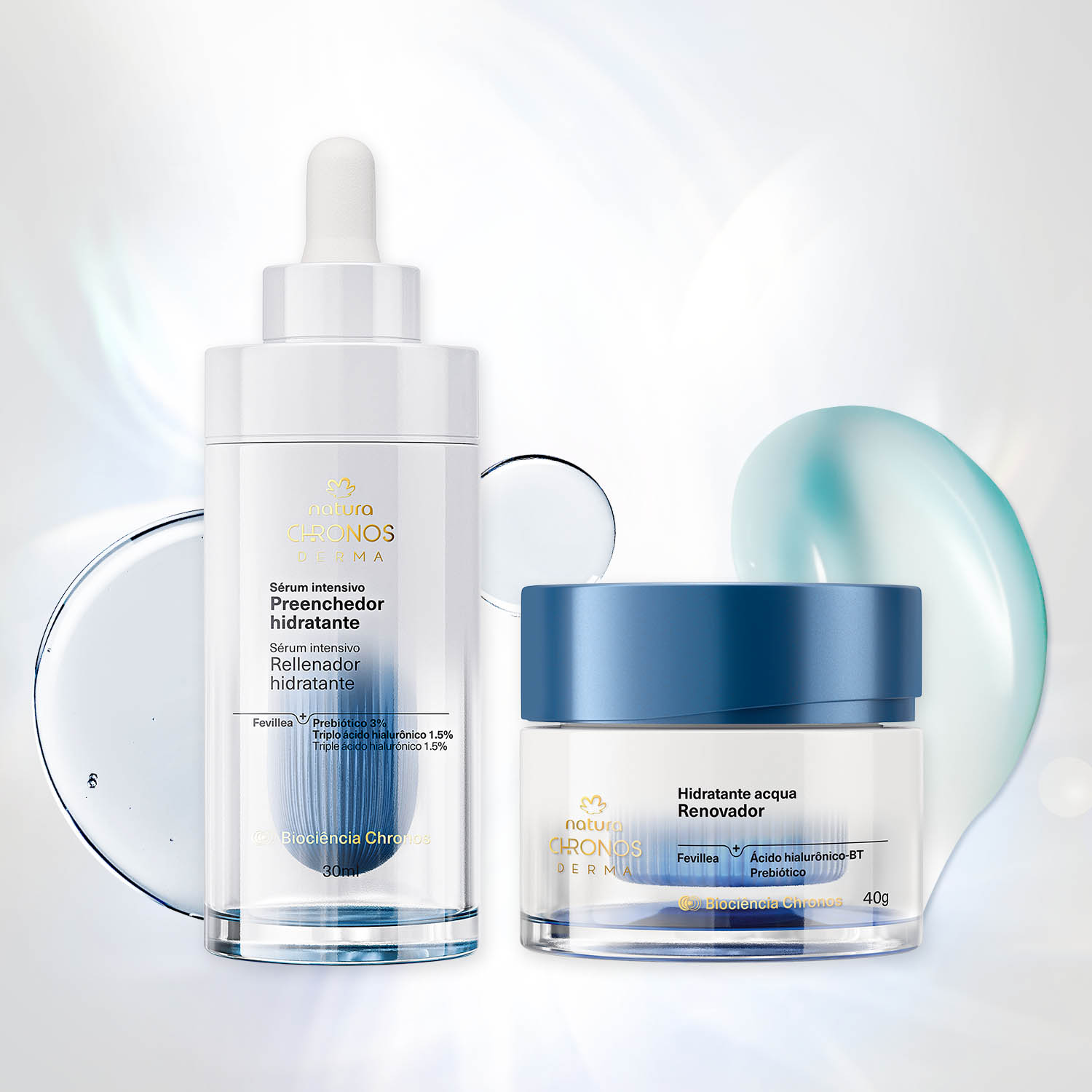 Kit Sérum Rellenador Hidratante y Acqua Renovador Chronos Derma