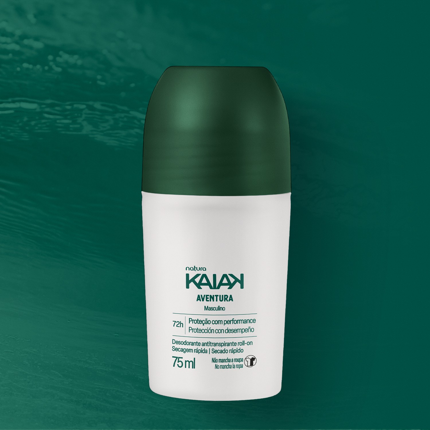 Desodorante Antitranspirante Roll-on Kaiak Aventura Masculino 75 ml