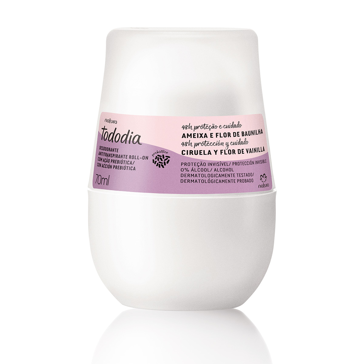 Desodorante Roll On Antitranspirante Prebiótico Tododia Ciruela y Flor de Vainilla 70 ml