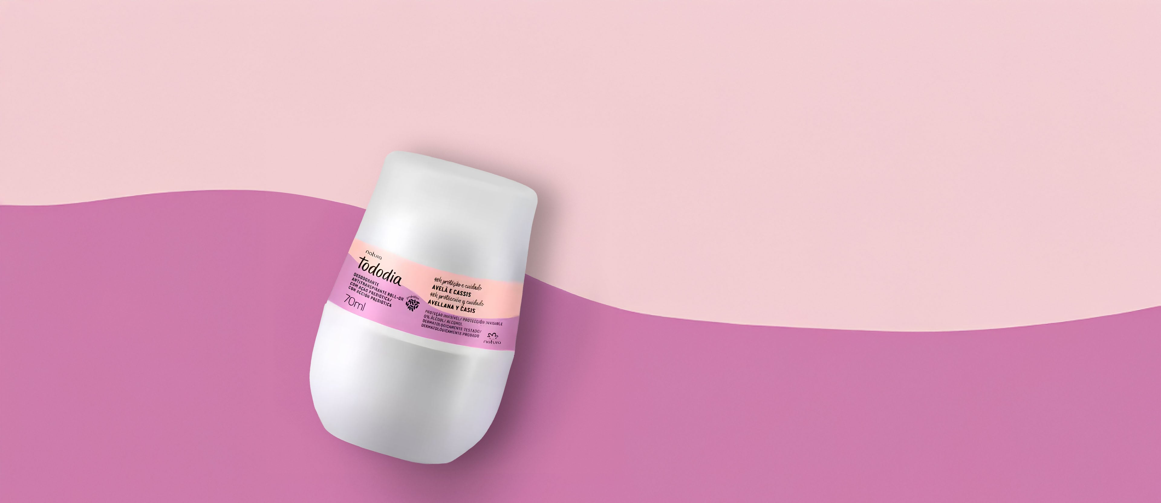 Desodorante Roll On Antitranspirante Prebiótico Tododia Avellana y Casis 70 ml