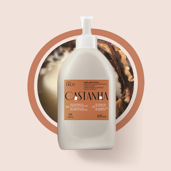 Repuesto Jabón Líquido Cremoso Ekos Castaña 195 ml