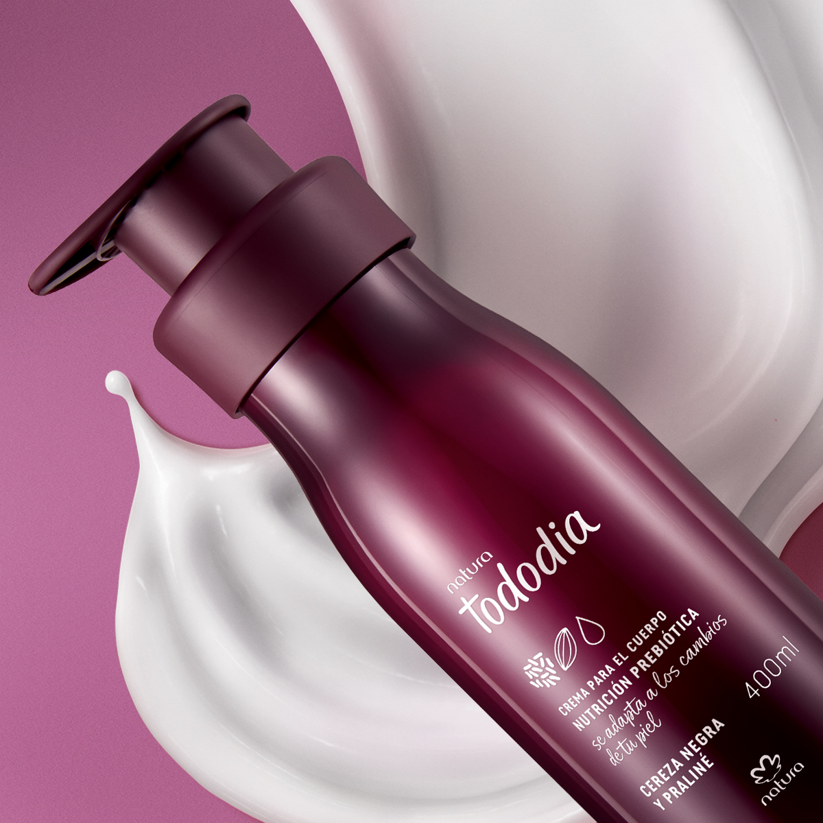 Crema Desodorante Nutritiva Corporal Tododia Cereza Negra y Praliné 400 ml