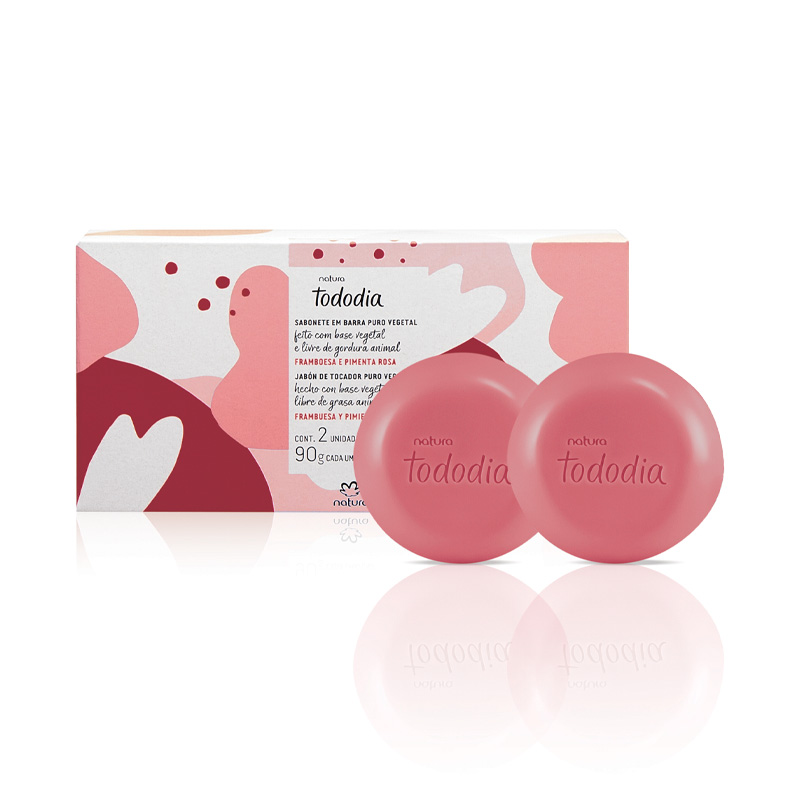 Jabones en Barra Puro Vegetal Tododia Frambuesa y Pimienta Roja 2 x 90 g c/u