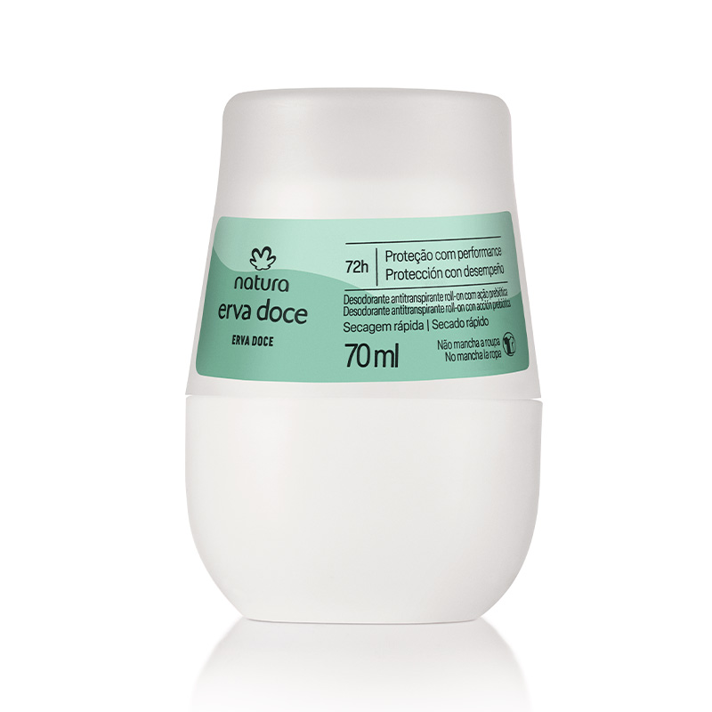 Desodorante Antitranspirante Roll On Erva Doce 70 ml