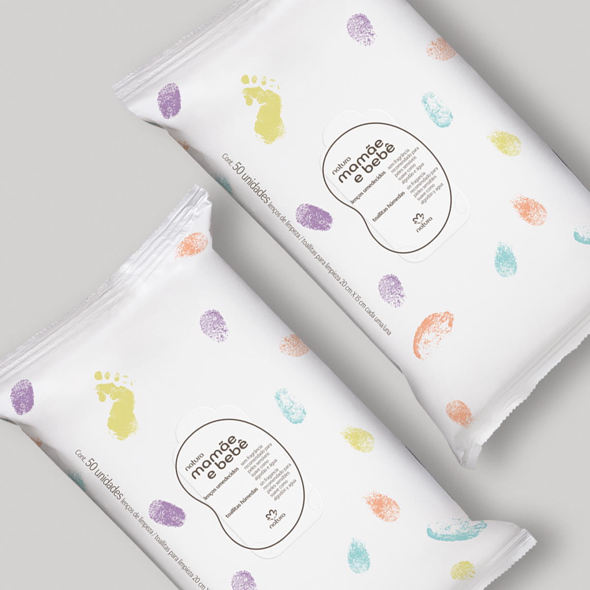 Kit Lenços Umedecidos Sem Fragrância Mamãe e Bebê (2 unidades)