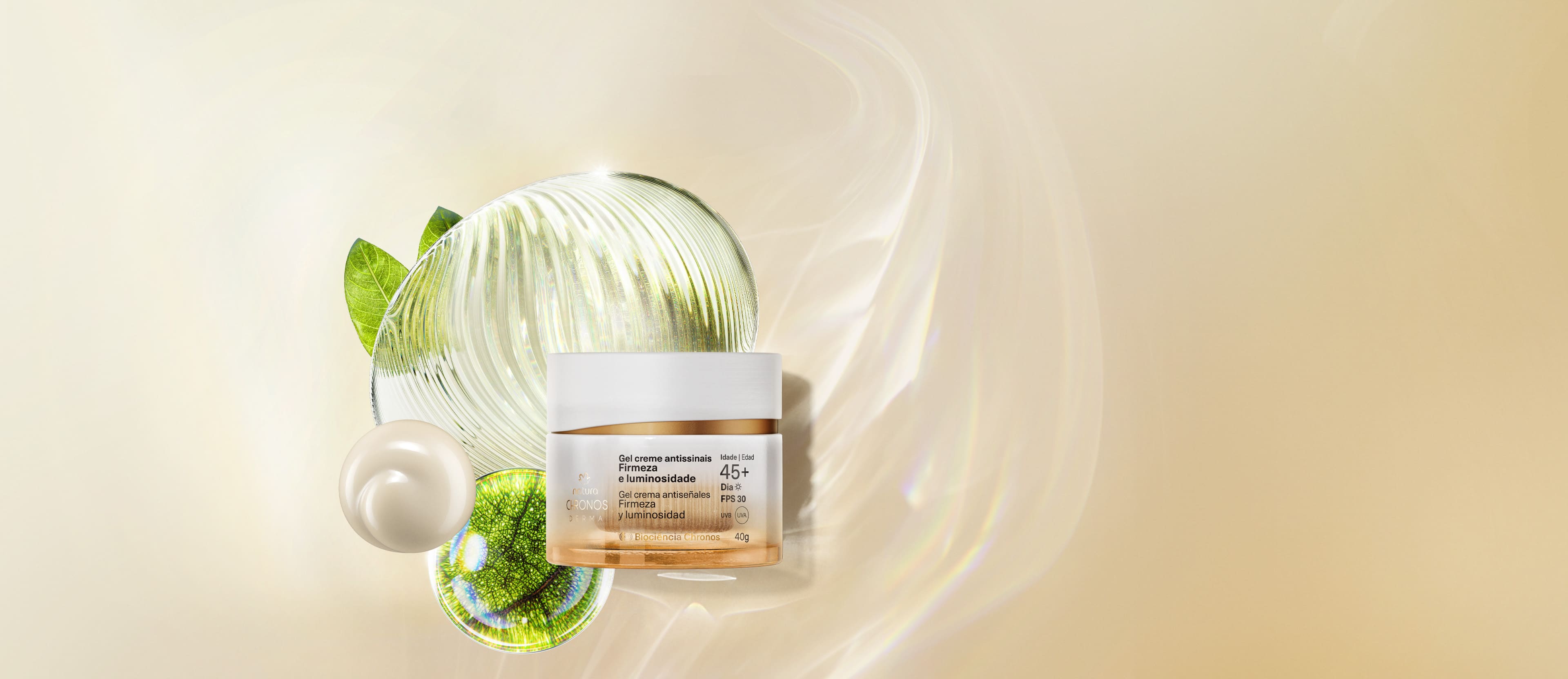 Gel Creme Antissinais Firmeza e Luminosidade 45+ Dia Chronos Derma