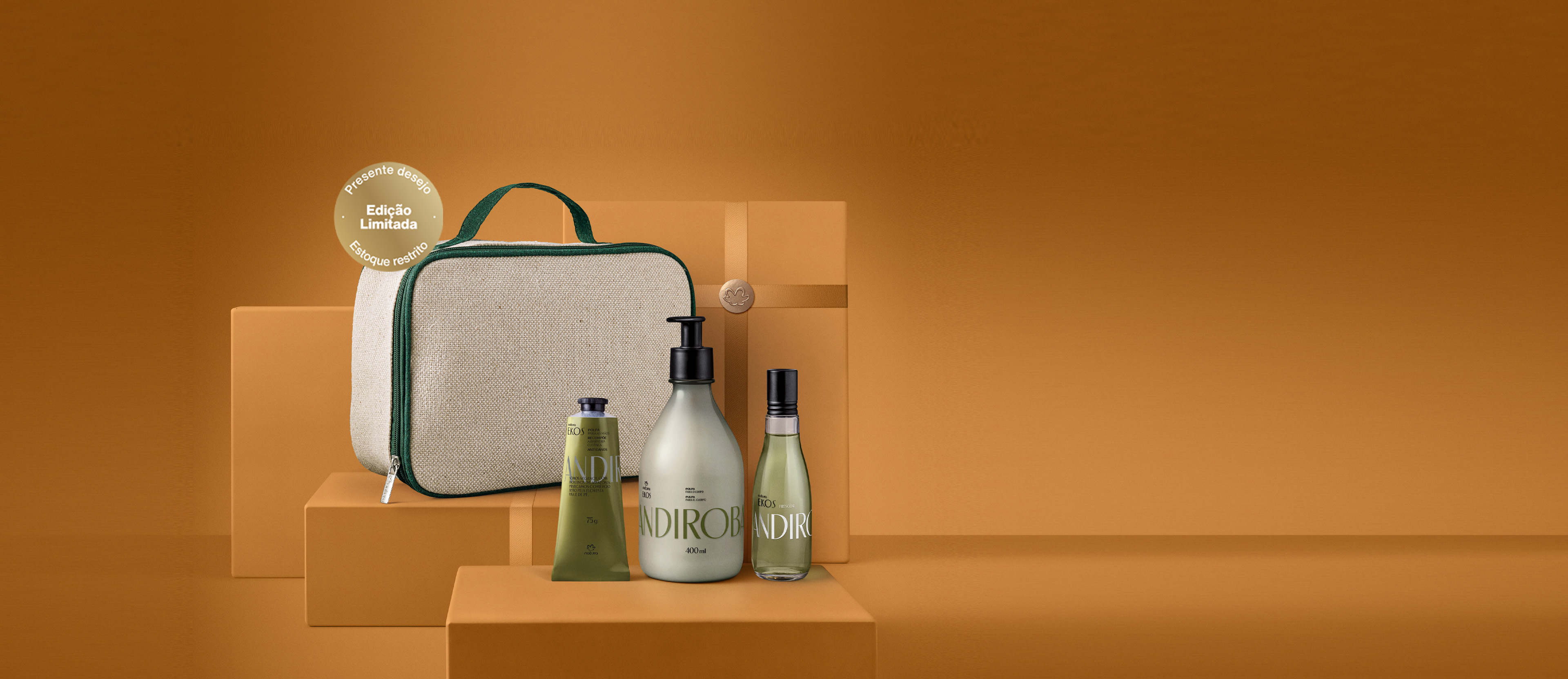 Presente Natura Ekos Andiroba com Frasqueira (4 produtos)
